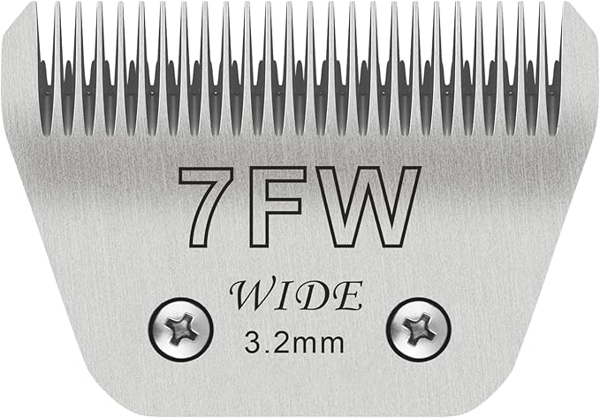 7FW Dog Grooming Clipper Replacement Blades, Compatible with Ainds, Oster A5, Wahl Km10 and Other Series Clippers, Blade Size-7FW Cut Length 1/8"(3.2mm)