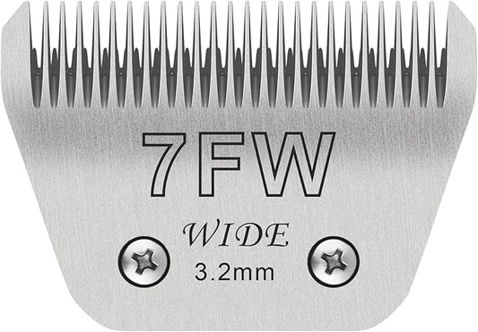 7FW Dog Grooming Clipper Replacement Blades, Compatible with Ainds, Oster A5, Wahl Km10 and Other Series Clippers, Blade Size-7FW Cut Length 1/8"(3.2mm)