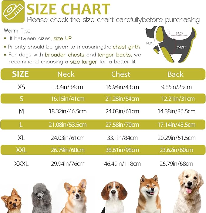 Dog Winter Coat with Harness, Dog Jacket, Pet Clothes with Zipper on Back, Waterproof Windproof Warm Vest, Reflective Cold Weather Coats, for Small Medium Large Dogs, Thick, Green, 3XL