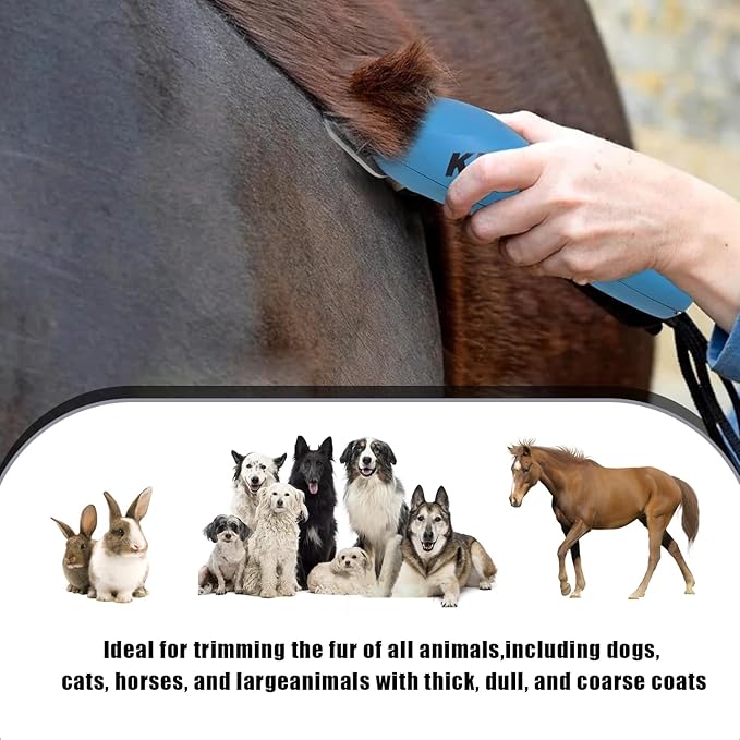 Wide Blades for Dog Grooming Blades Compatible with Andis Dog Clippers,40W Dog Clipper Blades Compatible with Oster A5,Wahl km10 Dog Clippers for Horse Dog Cat Animals,Stainless-Steel Blade Sharp