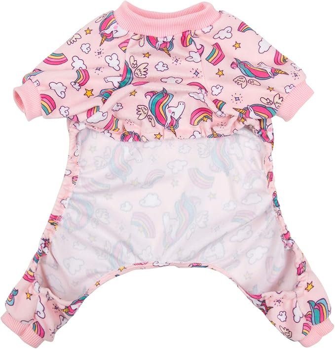 CuteBone Small Dogs Outfit Soft Puppy Onesies Pjs Dog Pajamas Pet Coat Cat Apparel Comfy Doggie Jumpsuit Bodysuit for All Seasons P67M