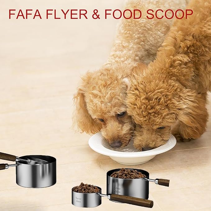 1 Cup Stainless Steel Dog Cat Food Measuring Scoop for Dry and Wet Food, Accurate Measurement for Rice, Flour, Grain (Rose Gold)