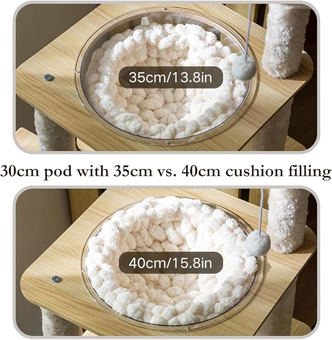 Cat Knitted Bed Mat, Extra-Soft Washable Warm Round Pads Cushions for Indoor Kittens, Cat Trees Towers, Perfect for Kneading and Sleeping (Oatmeal,X-Large)