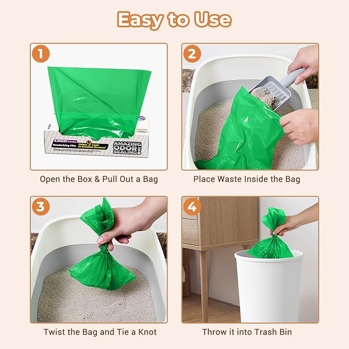 Odor-Sealing Dog Poop Bags XL, 100 Count | Unscented & Durable Disposable Waste Bags for Pet Waste, Home & Travel Use (Green)