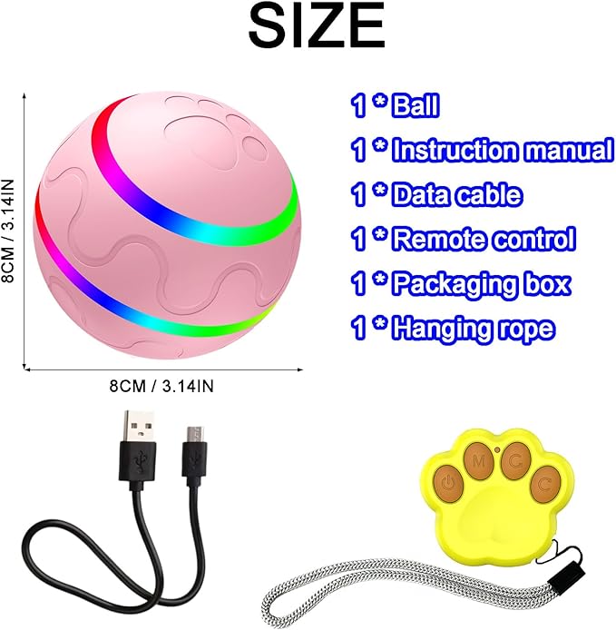 Shaky Ball Toy for Dogs, Large Pet Bounce, Jumping Ball Dog Toy, Automatic Activation Sports Rolling, 2025 New Big Pet Moving Balls (Yellow, Smart)