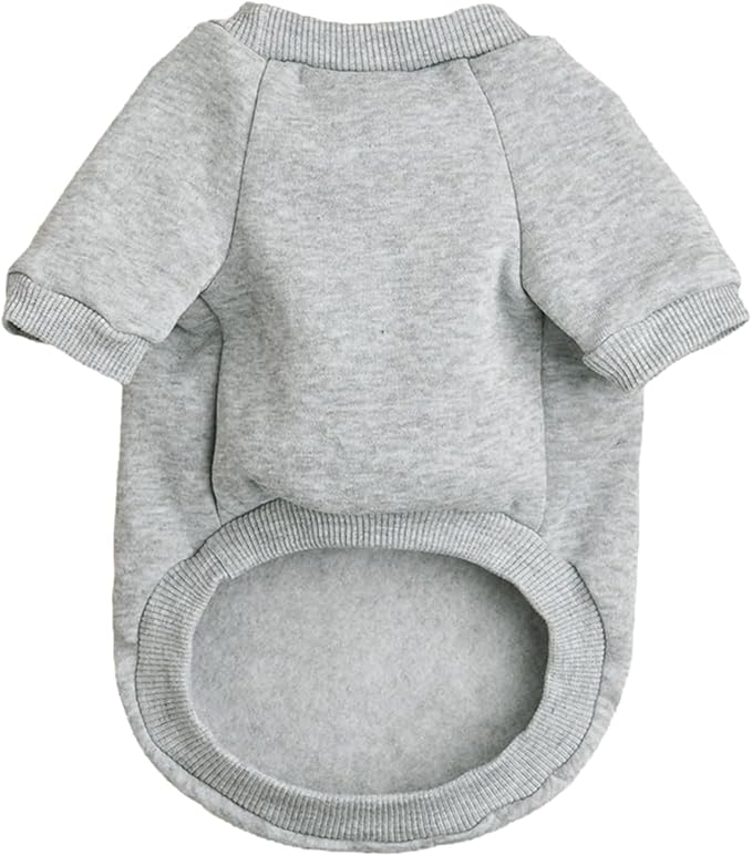 Puppy Sweater for Small Dogs Clothes Warm Winter Cat Clothe Pet Sweatshirt Knitwear Doggie Kitten Clothing, Grey, Large