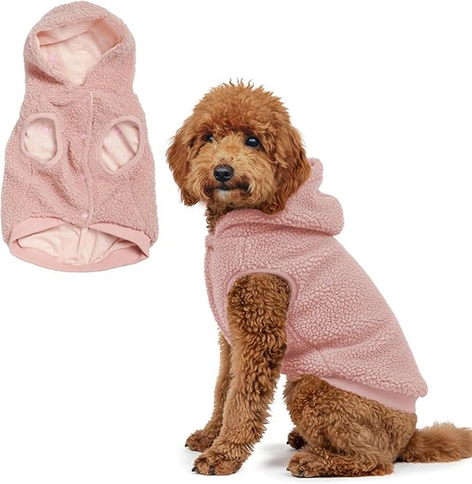 Spark Paws Teddy Dog Sweater, Sherpa Vest with Warm Fleece Lining, Winter Coat Suitable for Small Medium Large XL XXL Breeds - Pink - 2XL