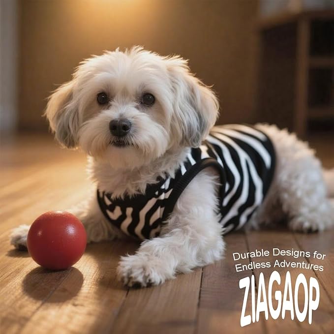 Adorable Zebra Print Dog Shirts – Lightweight, Cozy Outfit for Small to Medium Dogs, Soft & Snuggly Pet Wear for Everyday Comfort and Cuteness.Black L