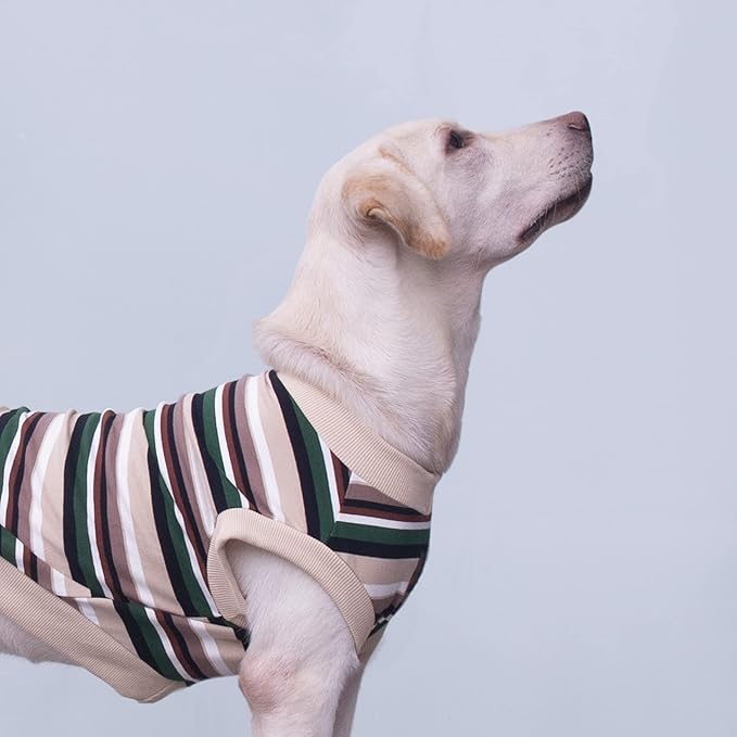 Extra Large Dog T Shirts Clothes Sleeveless Tank Top Vest for Labrador Rottweiler Great Dane, Khaki 2X-Large