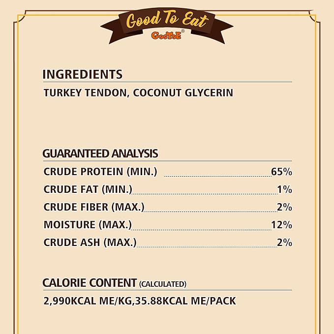 Gootoe Turkey Tendons for Dogs – All-Natural, Hypoallergenic Dog Treats, Rawhide Alternative, Long Lasting Puppy Chews, Healthy Dog Treats for Small Breeds, Pretzel (S), 6 Count Pack