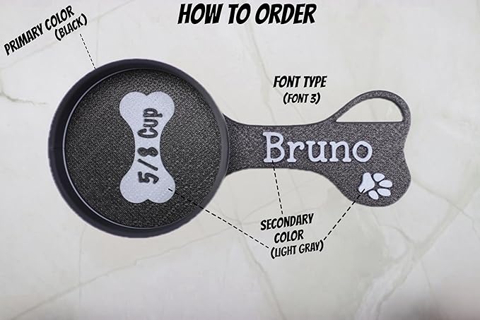 Personalized Dog Food Scoop Custom Scooper Pet Kibble Scoop Food Dispenser Dog Measuring Cup Custom Pet Accessories Gift Idea For Dog Lover (8oz - 1cup)