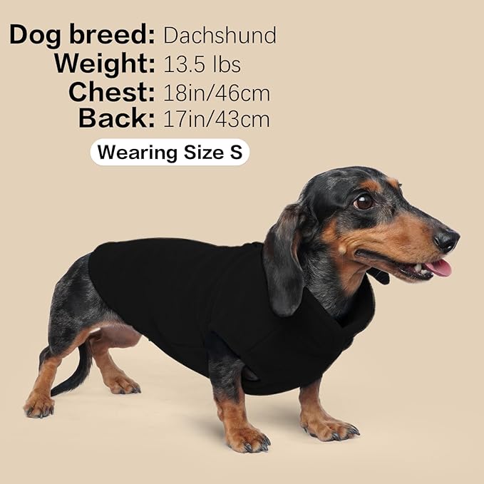 FUAMEY Dog Fleece Vest for Small Dogs,Warm Stretchy Dog Sweatshirts Pullover with Leash Hole Dogs Sweater Soft Pet Turtleneck Cozy Pet Vest Lightweight Sleeveless Black XS