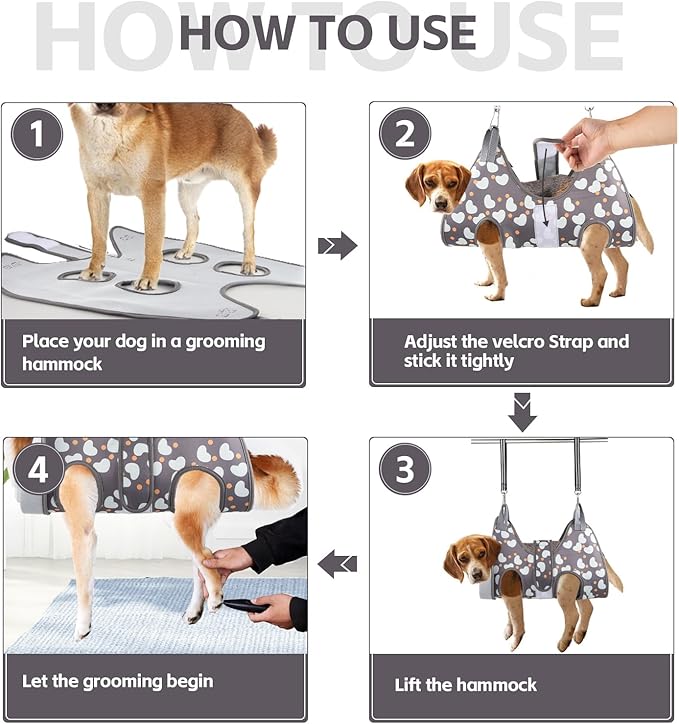 Dog Grooming Hammock with Nail Clippers/Nail Trimmers, Dog Grooming Harness for Nail Trimming, Pet Grooming Sling Helper for XL Large Dogs