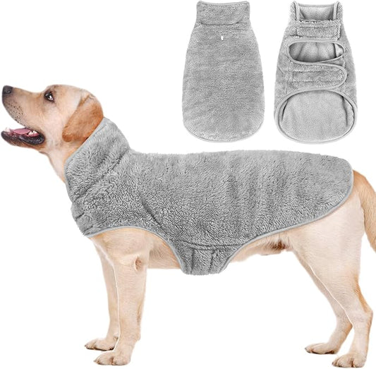 Malier Dog Winter Coat, Reversible Fleece Dog Cold Weather Coats, Windproof Warm Snow Puppy Jacket Vest Pet Clothes for Small Medium Large Dogs (Gray, Medium)