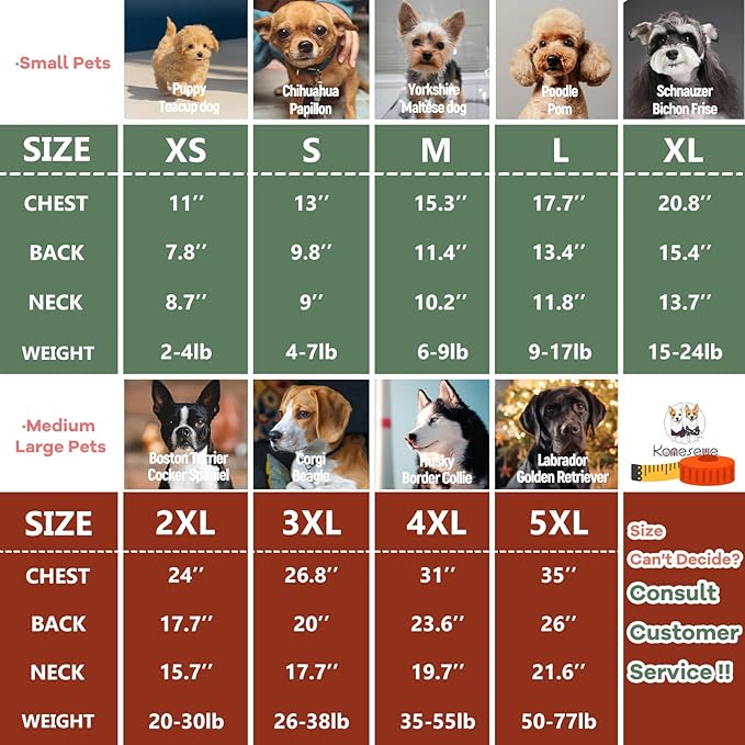 Koneseve Dog Shirt Soft Cotton Stretchy Cute Clothes for Small Dogs Cats 2-Pack Rust & Mist Green XL