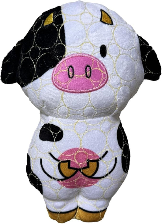 Bite Force -Durable & Strong Dog Toy Cow with Squeaker, Kevlar-Reinforced for Aggressive Chewers for Small Medium Large Dogs - Green.