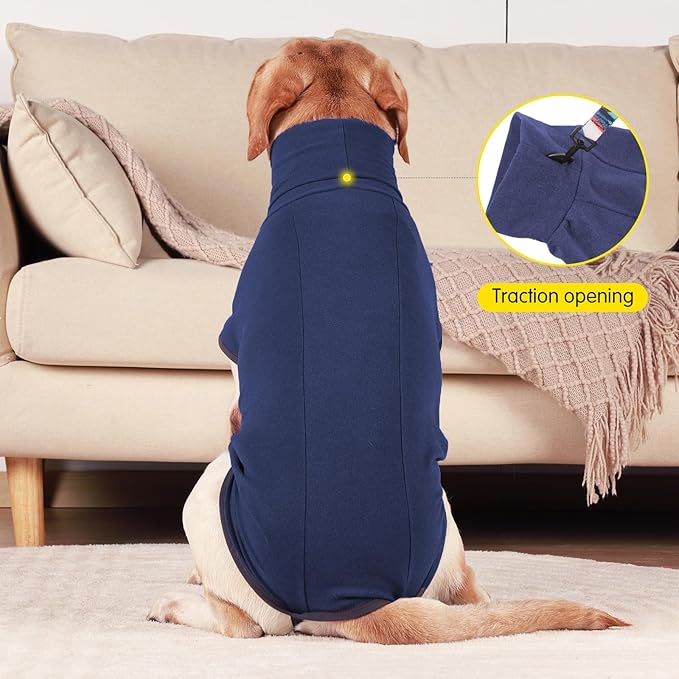 Dog Sweater Pullover Cold Weather Vest for Dogs Dog Sweatshirt & Jacket for Indoor and Outdoor Use (Medium, Navy Blue)