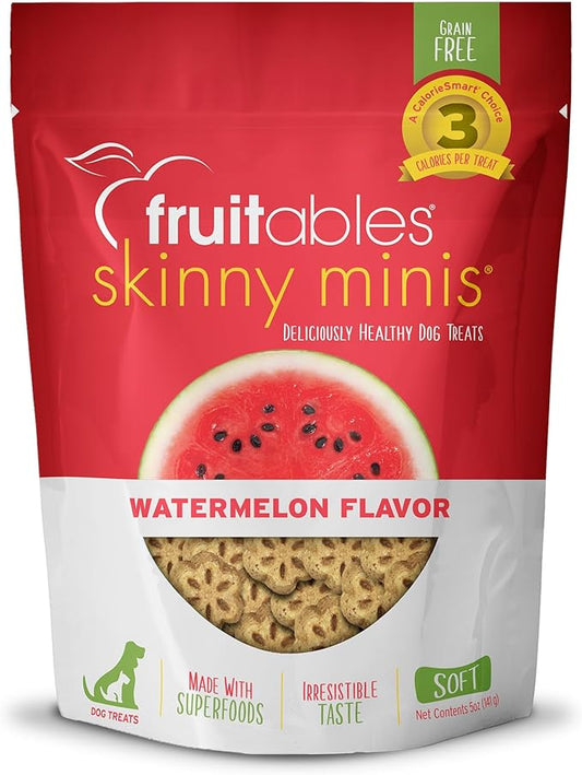 Fruitables Skinny Minis Dog Treats, Healthy Pumpkin Treat for Dogs, Low Calorie & Delicious, Puppy Training, No Wheat, Corn or Soy, Made in the USA, Watermelon Flavor, 5oz