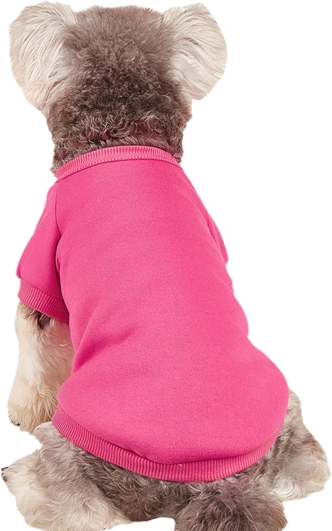 Puppy Sweater for Small Dogs Clothes Warm Winter Cat Clothe Pet Sweatshirt Knitwear Doggie Kitten Clothing, Rose, X-Small