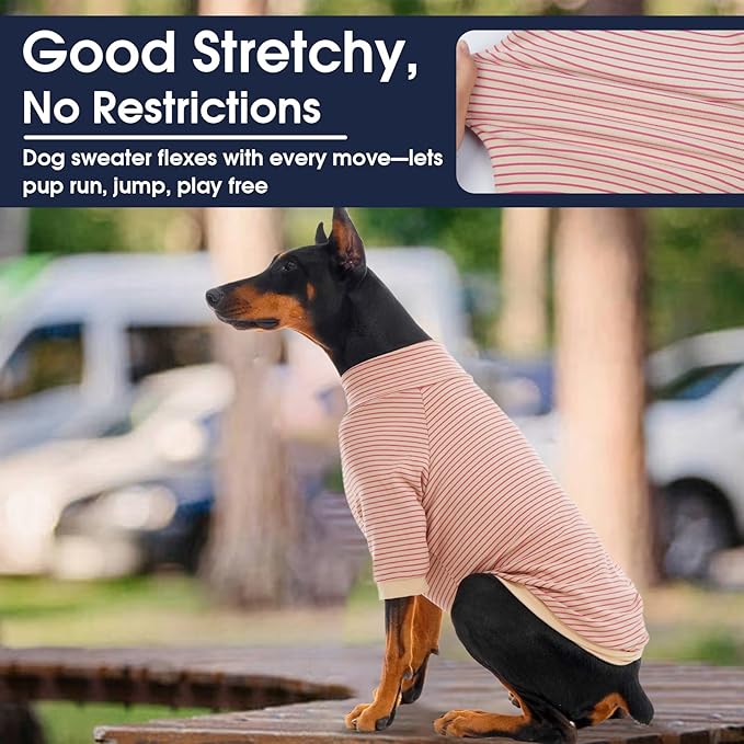 IECOii 2 Pack XL Dog Fleece Sweater for Medium Dogs, Warm Dog Turtleneck with Stretch for Beagle, Cozy Fall Winter Pullover Dogs Sweatshirt with Sleeve, Indoor & Outdoor Sweaters for Walking, XL