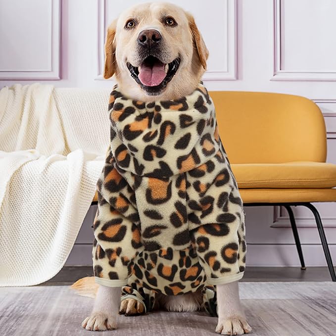 ROZKITCH Dog Winter Coat with Legs, Pet Windproof Warm Cold Weather Jacket Vest with Luminous Zipper, Jumpsuit Apparel Outfit Clothes for Large Giant Dog Brown 3XL