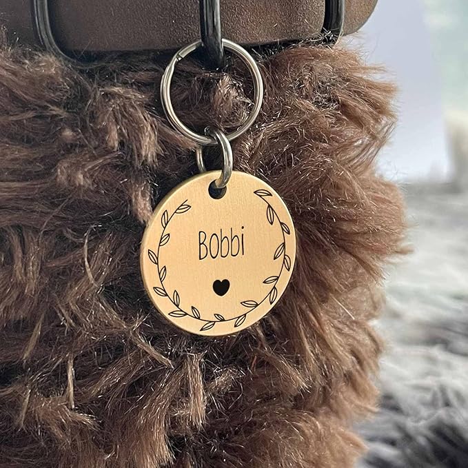 Cat Dog ID Tags Personalized 9 Corolla Styles Flower Wreath to Choose for Extra Small Pets Collar Accessories 316L Stainless Steel Engraved Custom on Both Side