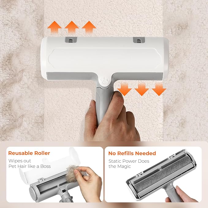 Reusable Lint Roller for Cats and Dogs - Pet Hair Remover for Laundry, Extra Sticky Dog Brush and Broom Alternative, Pet Hair Remover Gloves Style Lint Rollers