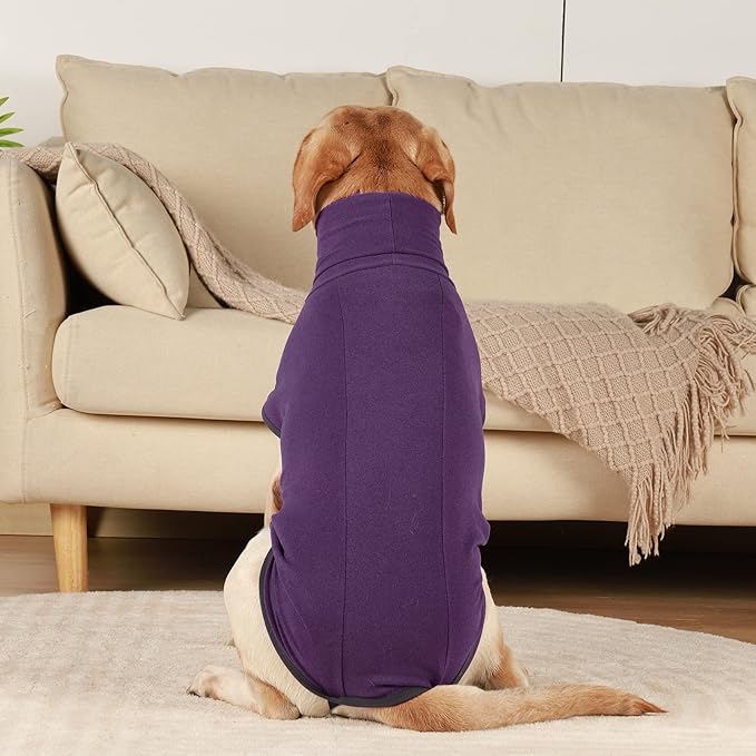 ROZKITCH Dog Pajamas for Small Dogs, Pet Windproof Warm Cold Weather Jacket Vest Cozy Jumpsuit Apparel Outfit Clothes for Walking Hiking Travel Sleep Purple XS
