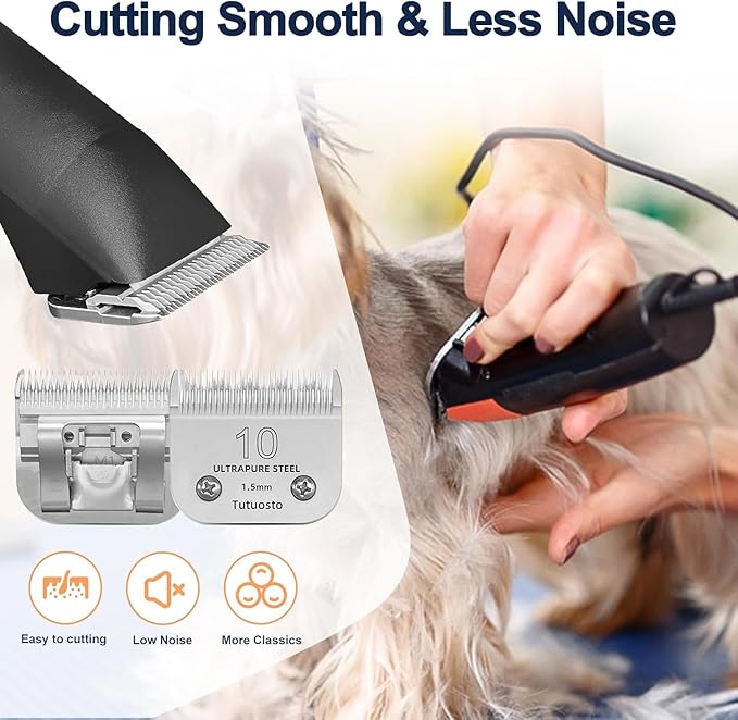 Clipper Blades Pet Grooming Clipper Replacement Blades Detachable Blade Compatible with andis/wahl/Oster Dog Clippers (10#&30#)