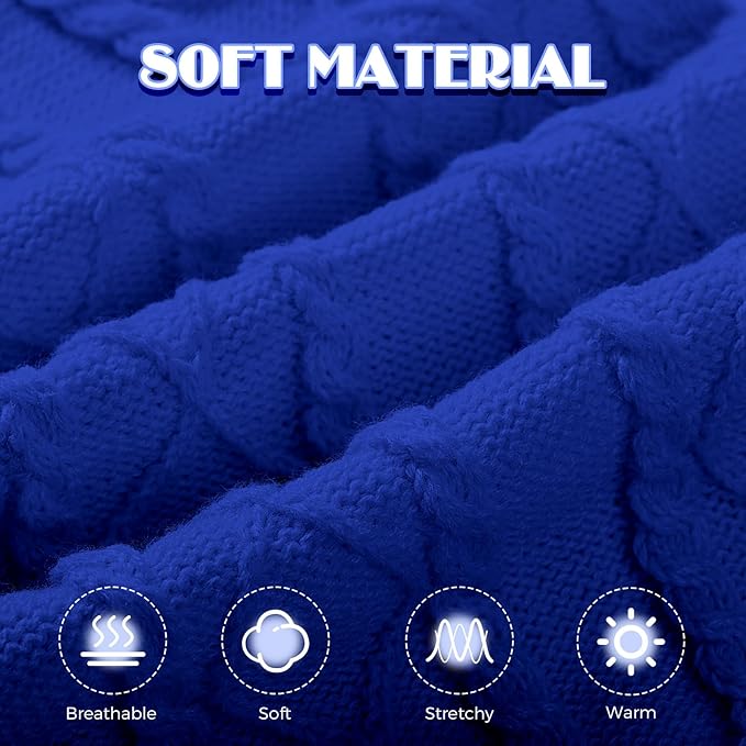 Dog Sweaters for Small Medium Large Dogs Girl, Soft Warm Turtleneck Pup Dogs Shirt, Double Knitting Collar for Outdoor Playing, Warm Dog Clothes (XL,Royal Blue)