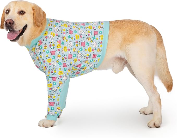 Dog Recovery Shirt for Front Legs, Dog Elbowpads Sleeve Protect Dogs Elbows Arms,Stop Licking Joints After Surgery, Help with Injury Healing Covers The Wound, Cone Alternatives (Blue, XL)