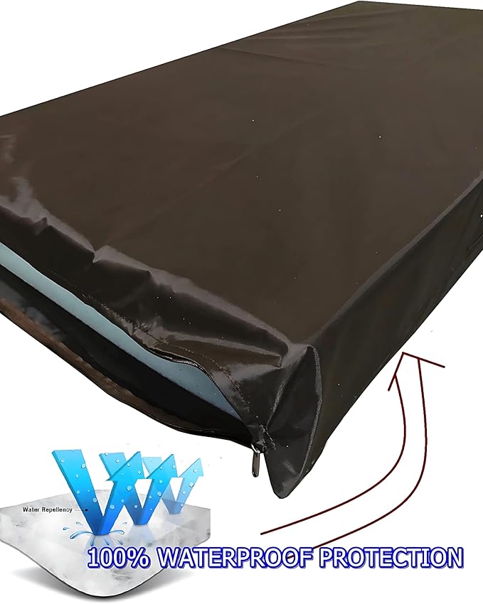 Dogbed4less Orthopedic Gel Infused Memory Foam Pet Bed for Large Dogs, Waterproof Liner with Durable Canvas + Brown Microsude Antislip Covers, 55X37X4 Inches, Fits 54X37 Crate.