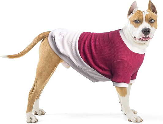 Extra Large Dog Sweaters Warm Clothes Pullover Sweatshirts for Labrador Rottweiler Great Dane, Dark Red Beige, 4X-Large