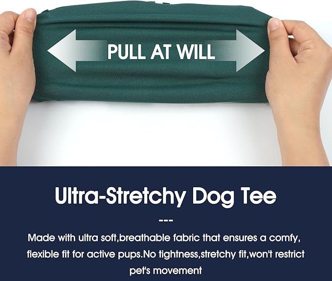 IECOii 2 Pack Summer Dog Shirt | Stretchy Fade-Resistant Fabric, Machine Washable Convenient,Home & Outdoor Clothes Fit for Medium Breeds, Khaki+Green, XL