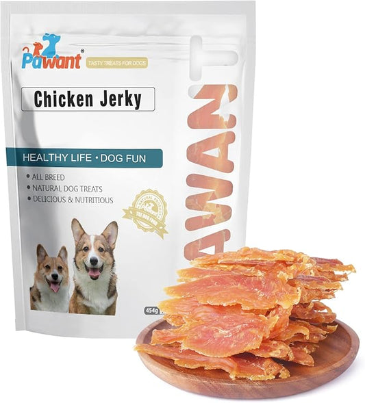 Chicken Jerky for Dogs Treats Training Snacks Dog Chew Treats Rawhide Free for Small and Large Dog 0.5lb/227g