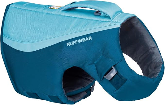Ruffwear, Float Coat Dog Life Jacket, Premium Buoyancy Swim Vest with Lift Handle, Secure Fit & Reflective Trim, Adjustable Flotation for Swimming, Boating, & Outdoor Adventures, Deep Blue, Small