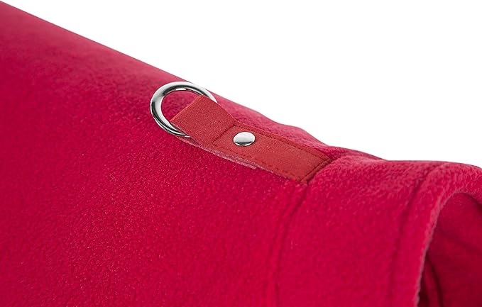 Gooby Fleece Vest Dog Sweater - Red, X-Large - Warm Pullover Fleece Dog Jacket with O-Ring Leash for Small to Medium Dogs