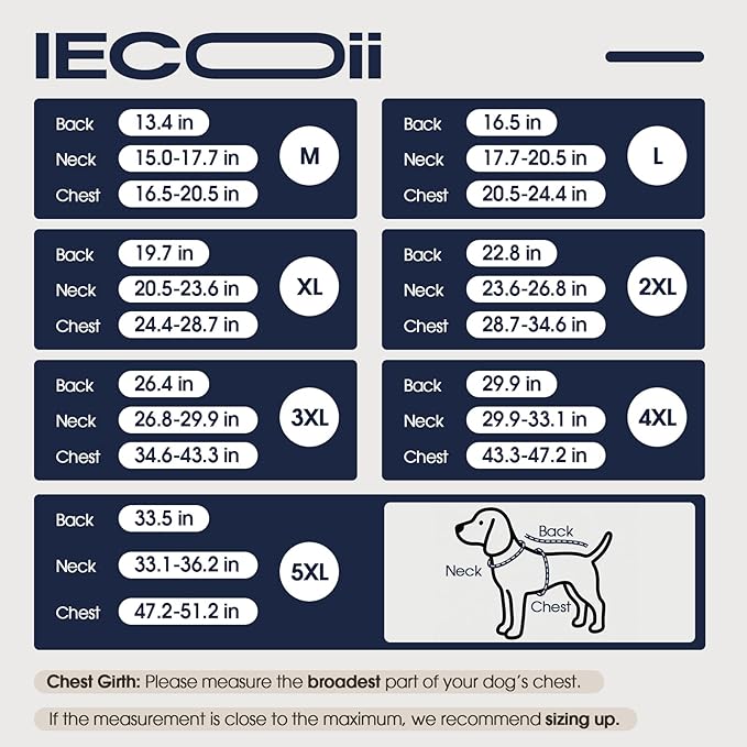 IECOii 5XL Waterproof Dog Jacket - Thermal Fleece Lining & Reflective Coats for Cold Weather, Adjustable Great Dane Winter Coat for Camping, Hiking, Green, Sizes XXXXXL