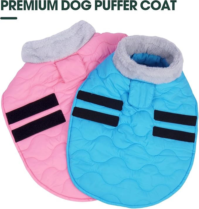 Kuoser Dog Jacket, Winter Dog Coats for Medium Dogs, Cold Weather Coats Pet Clothes, Doggie Snow Jacket for Frech Bulldog, Boston Terrier, Pink M