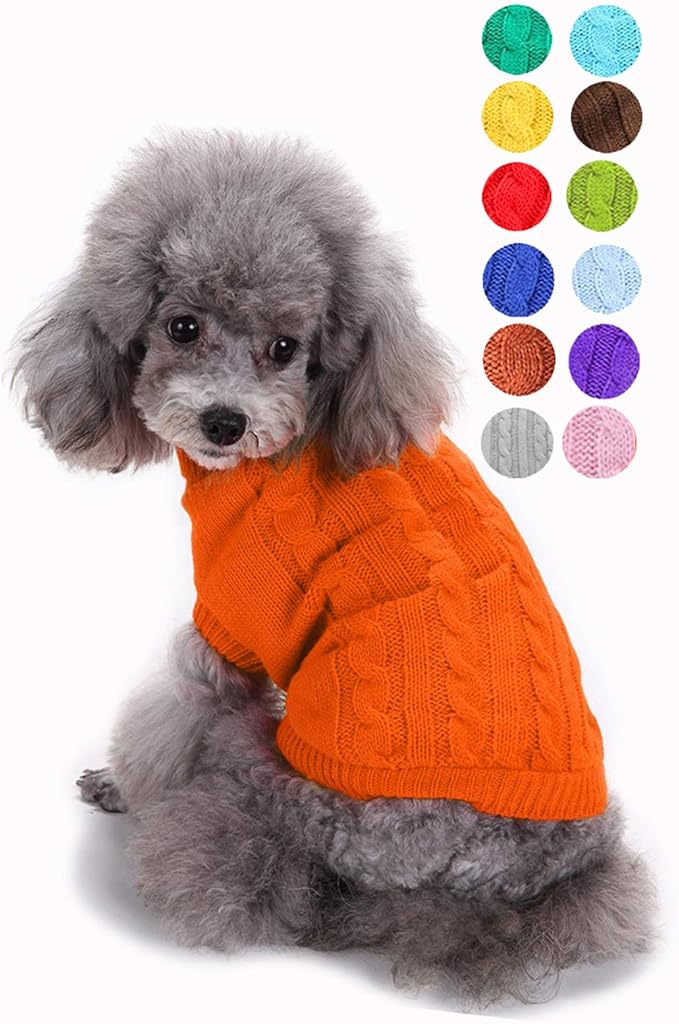 Dog Sweater, Warm Dog Sweaters for Small Dogs Medium Large Dogs, Cute Winter Classic Turtleneck Pet Sweater Cat Sweater Dog Clothes Coat Dog Christmas Sweaters for Girls Boys Dog Puppy Cat