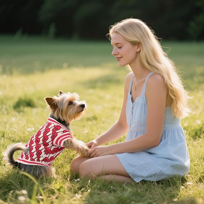 Pet Sweaters for Dogs Boys and Girls, Dynamic Letter Patterned Dog Sweater,Dog Cardigan,Pet Clothes,Pet Knitted Clothing,Fit for Different Seasons and Kinds of Dogs (Pink M)