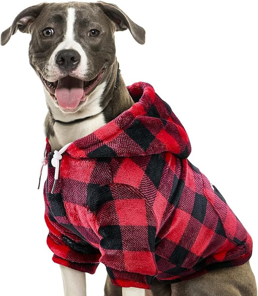 SlowTon Dog Hoodie Tie Dye - Warm Dog Sweater Hoodies with Pocket, Fall Winter Dogs Coat Jacket Pet Outfit Puppy Hooded Sweatshirt Clothes for Small Medium Large Dogs Boy Girl (Red, 3XL)