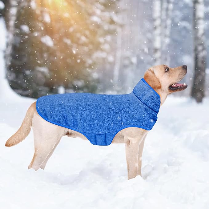 Malier Dog Winter Coat, Reversible Fleece Dog Cold Weather Coats, Windproof Warm Snow Puppy Jacket Vest Pet Clothes for Small Medium Large Dogs (X-Large, Blue)