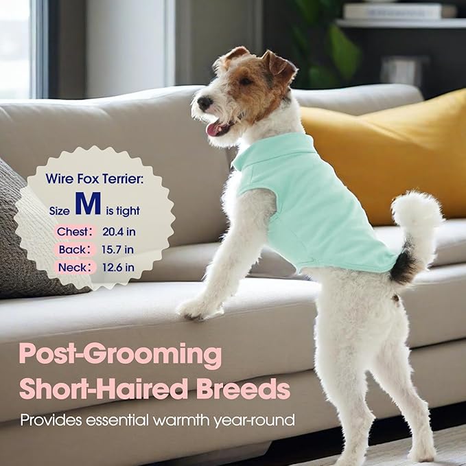 FUAMEY Dog Fleece Vest for Large Dogs,Warm Stretchy Dog Sweatshirts Pullover with Leash Hole Dogs Sweater Soft Pet Turtleneck Cozy Pet Vest Lightweight Sleeveless Blue L