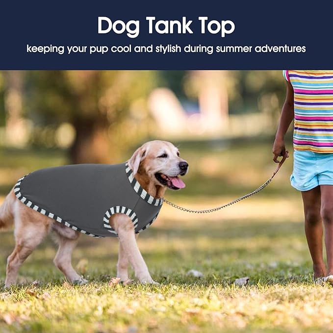 IECOii 2 Pack Sleeveless Dog Tees Shirt | Comfortable & Lightweight Fabric, Easy On/Off for Active Dogs, Grey+Blue, L