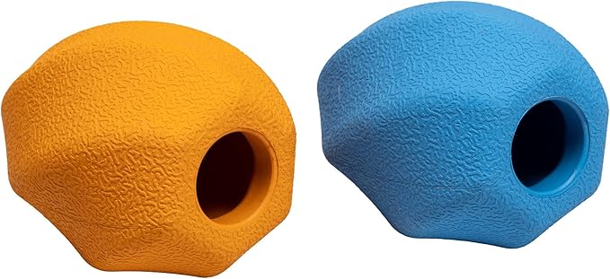 Amazon Basics Interactive Dog Treat Dispensing Enrichment Chew Toy, Medium, Multi Color, 2-Pack