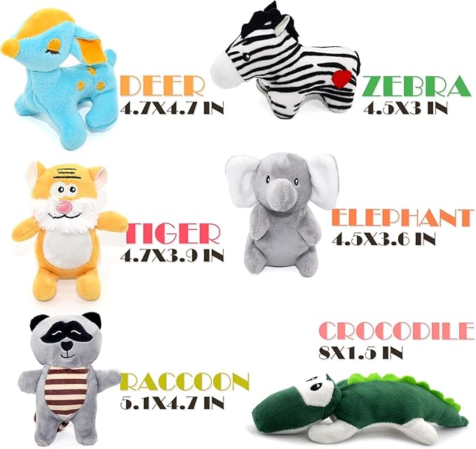 SHARLOVY Dog Squeaky Toys for Small Dogs,Stuffed Animal Puppy Toy,Cute Puppy Chew Toy for Dog Teething, for Small to Medium Dogs,Soft Plush Pet Toys Pack 12 in Gift Box