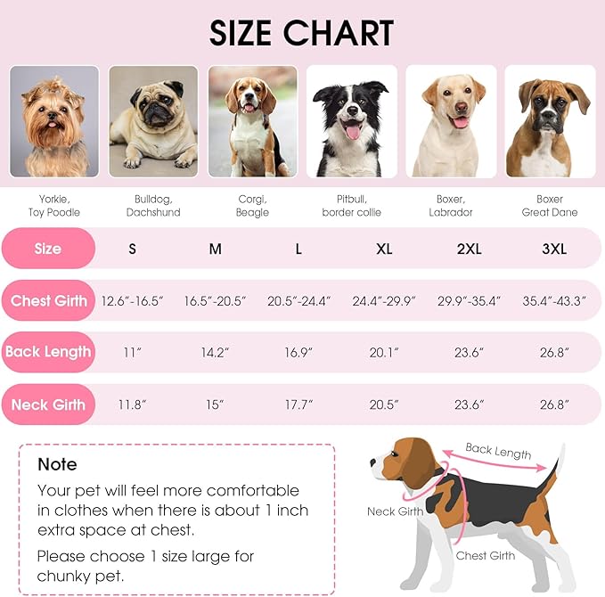 Queenmore Winter Dog Jackets, Thick Dog Coats for Small Pets Winter, Warm Reflective Coat, Thick Waterproof Puppy Coats, Pink, S