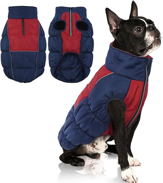 IECOii Large Dog Coat,Dog Jackets For Large Dogs Windproof Waterproof,Dog Winter Coat With Easy On Front Zipper,Thick Dog Fleece Vest With Harness Hole,Cold Weather Dog Snow Jacket For Large Dog,Large