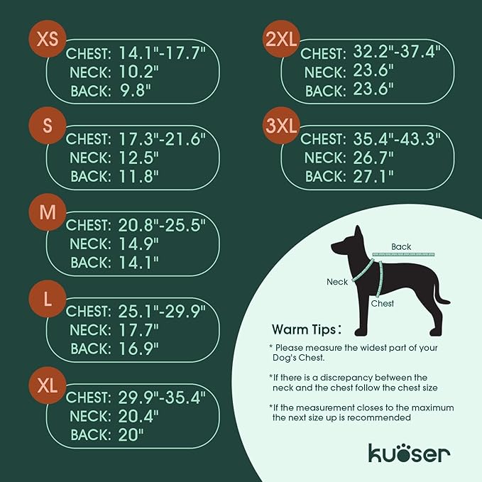 Kuoser Dog Puffer Jacket Warm Dog Coat for Small Medium Dogs, Windproof Reflective Pet Padded Vest Cold Weather Clothes Puppy Snowsuit with Hook & Loop Coats, Easy On/Off, Red M